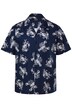 Viskózová košile Men+, krátké rukávy, plošný potisk, Cuba límeček, Cuba střih, do 8XL