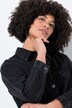 Overhemdblouse, A-lijn, jeans, gerafelde randen