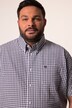 Chemise Men+ en seersucker à carreaux, manches courtes et col à pointes boutonnées, coupe Comfort Fit - jusqu'au 8 XL