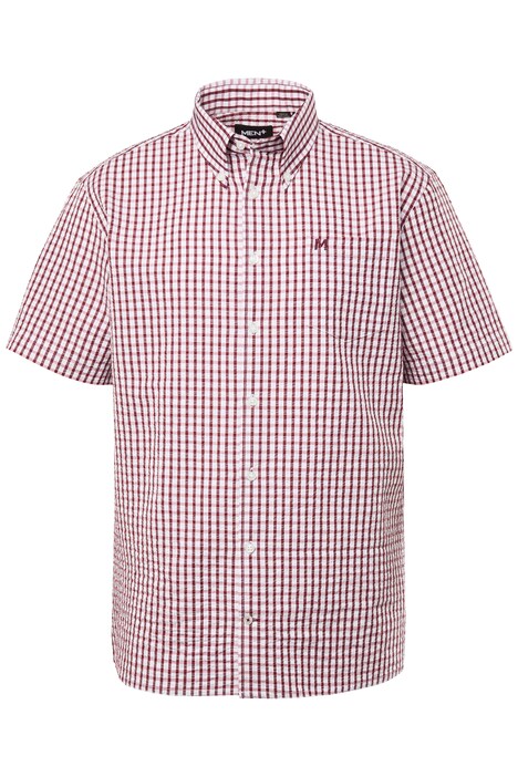 Kostkovaný košile Men+, krátké rukávy, seersucker, límeček s knoflíky, Comfort střih, do 8XL