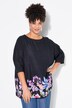 Blouse, oversized, mousseline, bloemen bij de zoom