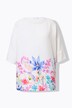 Blouse, oversized, mousseline, bloemen bij de zoom
