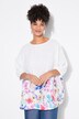 Blouse, oversized, mousseline, bloemen bij de zoom