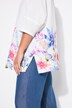 Blouse, oversized, mousseline, bloemen bij de zoom
