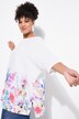 Blouse, oversized, mousseline, bloemen bij de zoom