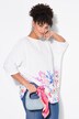 Blouse, oversized, mousseline, bloemen bij de zoom