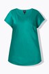 Satijnen overhemdblouse, classic, ronde hals met glitternaad, mouwloos
