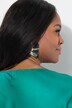 Satijnen overhemdblouse, classic, ronde hals met glitternaad, mouwloos
