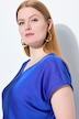 Satinbluse, Classic, Rund hals, ærmeløs