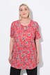 Lang T-shirt, A-form, rund hals, keyhole, korte ærmer