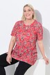 Lang T-shirt, A-form, rund hals, keyhole, korte ærmer