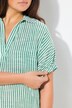 Coastal Striped Short Sleeve Collared Linen Blend Dress