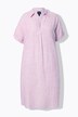 Robe oversize en lin mélangé. Rayures. Col chemise et manches courtes