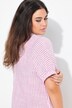 Robe oversize en lin mélangé. Rayures. Col chemise et manches courtes