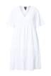 Midi šaty, Seersucker, A střih, výstřih do V, krátké rukávy