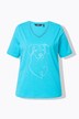 T-shirt, metallisk dyremotiv, V-udskæring, korte ærmer