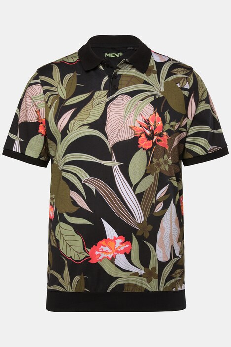 Polo Men+ ventre confort, manches courtes et imprimé all-over - jusqu'au 8 XL