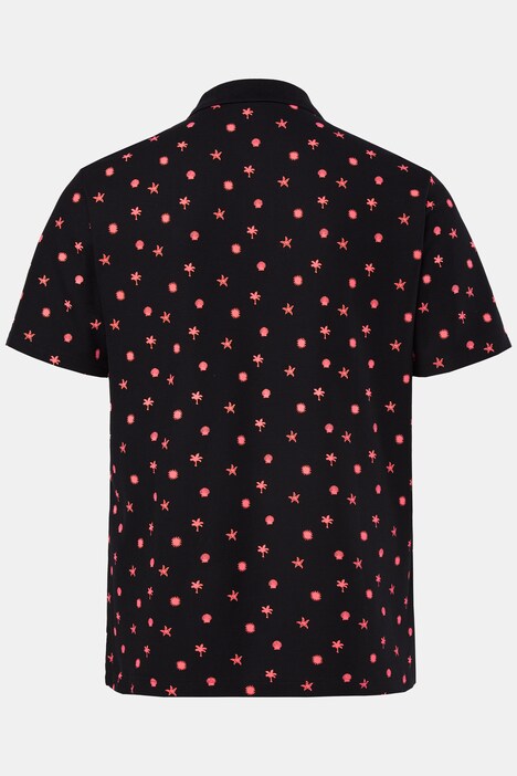 Polo Men+ en tissu piqué, imprimé all-over et manches courtes - jusqu'au 8 XL
