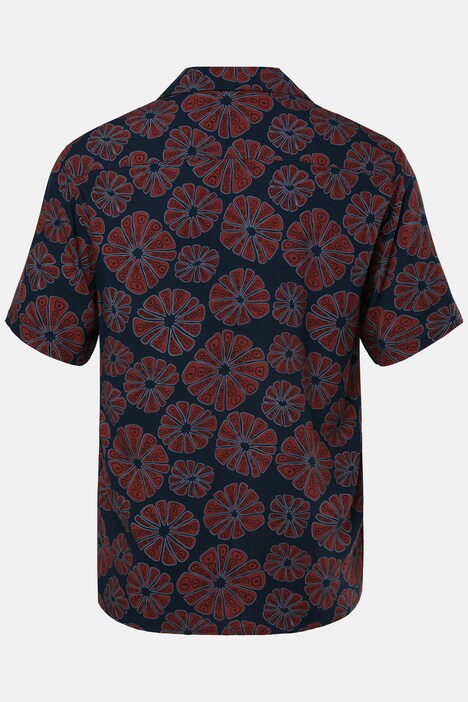 Chemise Men+ en viscose, imprimé all-over, manches courtes et col cubain, coupe Cuba Fit - jusqu'au 8 XL
