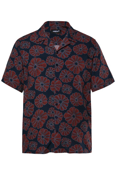 Viskózová košile Men+, krátké rukávy, plošný potisk, Cuba límeček, Cuba střih, do 8XL