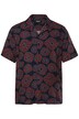 Viskózová košile Men+, krátké rukávy, plošný potisk, Cuba límeček, Cuba střih, do 8XL