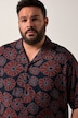 Men+ viscose overhemd, korte mouw, all-over print, Cubaanse kraag, Cubaanse fit, tot 8XL