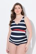 Maillot de bain Bellieva. Sans bonnets souples. Motif rayures larges