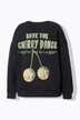 Oversized cherry print sweatshirt