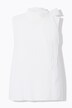 Blouse sans manches en crêpe. Nœud fantaisie. Col montant