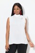 Blouse sans manches en crêpe. Nœud fantaisie. Col montant