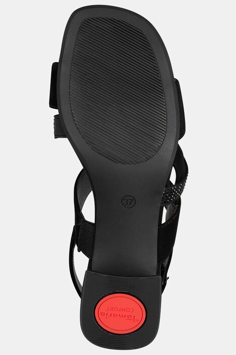 Leren sandalen, Tamaris Comfort, blokhak, comfortabele wijdte