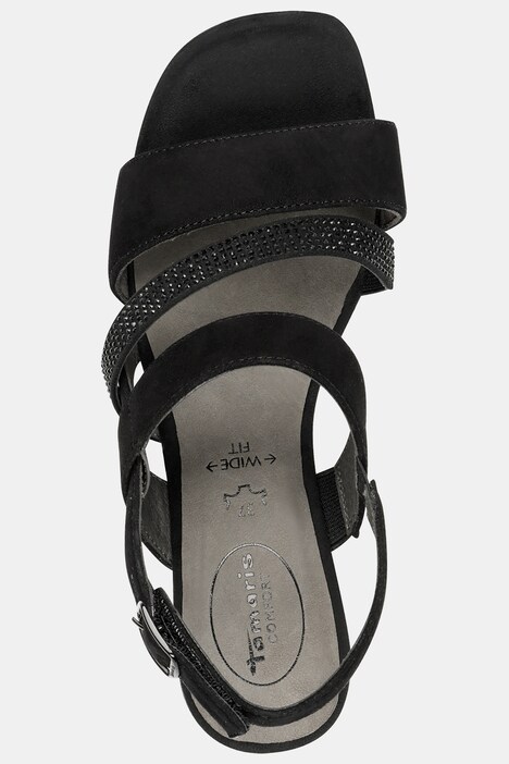 Leren sandalen, Tamaris Comfort, blokhak, comfortabele wijdte