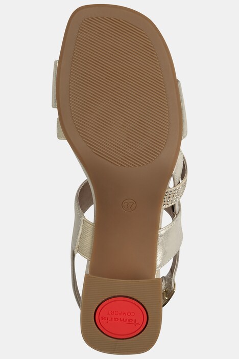 Leren sandalen, Tamaris Comfort, blokhak, comfortabele wijdte
