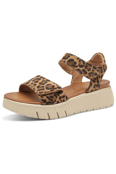 Kožené sandály, Tamaris Comfort, suchý zip, komfortní šířka