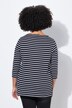 T-shirt, classic fit, strepen, 3/4-mouwen