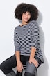 T-shirt, classic fit, strepen, 3/4-mouwen