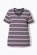 T-shirt, striber, klassisk, V-udskæring, korte ærmer