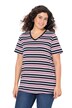 Tričko, pruhy, Classic střih, výstřih do V, krátké rukávy