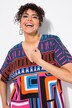 Robe en jersey à imprimé graphique. Décolleté V et manches courtes