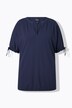 Drawstring Cuff Short Sleeve Elastic Hem Sweatshirt