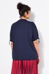 Drawstring Cuff Short Sleeve Elastic Hem Sweatshirt