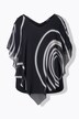 Blouse, dubbel gelaagd, puntzoom, V-hals, korte mouwen