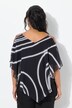 Blouse, dubbel gelaagd, puntzoom, V-hals, korte mouwen