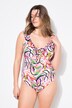 Maillot de bain à bonnets souples, ruchés, imprimé coloré