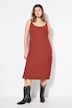 Robe midi en tissu gaufré, coupe Straight