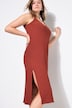 Robe midi en tissu gaufré, coupe Straight