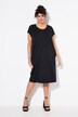 Oversized half-sleeve crew neck decorative rhinestone jersey dress