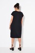 Oversized half-sleeve crew neck decorative rhinestone jersey dress