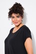 Oversized half-sleeve crew neck decorative rhinestone jersey dress