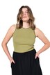 Žebrovaný top, Slim Basic střih, barevné lemování